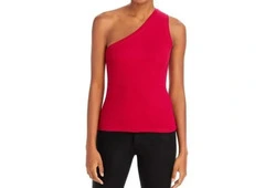 NWT Three Dots Women's Pink One Shoulder Ribbed Shirt Tank Top. Size XL.