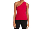 NWT Three Dots Women's Pink One Shoulder Ribbed Shirt Tank Top. Size XL.