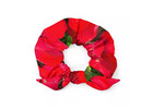 "Red Flower" Print Recycled Scrunchie Summer, Summer Vibes, Beach, Summer Time