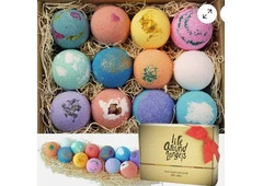 Bath Bombs Gift Set 12 USA Made Fizzies, Shea & Coco Butter Dry Skin Moisturize