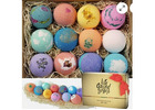 Bath Bombs Gift Set 12 USA Made Fizzies, Shea & Coco Butter Dry Skin Moisturize