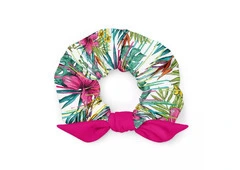 "Pink Flowers" Print Recycled Scrunchie Summer, Summer Vibes, Beach